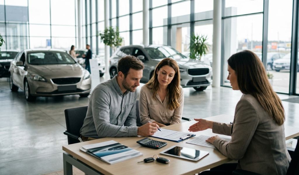 Driver checking annual mileage before choosing a car lease