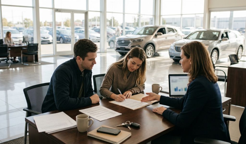 End-of-lease inspection showing mileage and vehicle condition