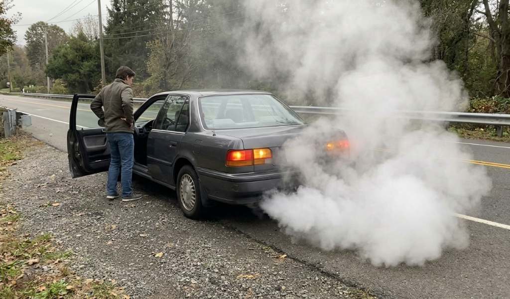 Stop driving with white smoke: temperature gauge climbing into the red zone